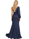 Elegant One Sleeve Side Slit Chiffon Mermaid Mother Of The Bride Dresses