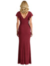 Elegant V-neck Flutter Sleeves Mermaid Chiffon Mother of the Brides Dresses Side Slit