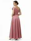 Sophisticated Off Shoulder Sleeveless A-Line Satin Mother Of The Bride Dress