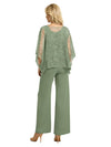 Fashion Chiffon Women Jumpsuit For Mother Of The Bride With Lace Jacket