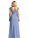 Elegant Chiffon V-neck Cap Sleeves A-line Mother of The Bride Dresses Side Slit