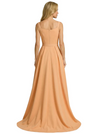 Mother of The Groom Dress Fancy Cap Sleeve Crepe High-Low A-Line Gown Elegant Belt Accent