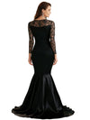 Elegant Mermaid V-neck Lace Long Sleeves Mother of the Brides Dresses