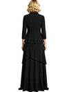 Elegant V-neck 3/4 Sleeves A-line Chiffon Grandmother of the Bride Dresses With Jackets