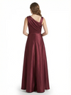 Stunning Asymmetrical Neckline Sleeveless A-Line Satin Formal Dress For Mother Of The Bride