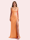 Elegant Sweetheart Side Slit Mermaid Soft Satin Long Matron of Honor Dress For Wedding