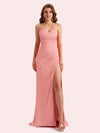 Elegant Sweetheart Side Slit Mermaid Soft Satin Long Matron of Honor Dress For Wedding