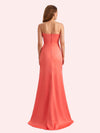 Elegant Sweetheart Side Slit Mermaid Soft Satin Long Matron of Honor Dress For Wedding