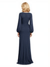 Elegant Chiffon Square Neck Long Sleeves Mermaid Mother Of The Bride Dresses