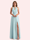 Elegant Halter Mermaid Chiffon Long Mother of the Brides Dresses Online