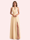Elegant Halter Mermaid Chiffon Long Mother of the Brides Dresses Online