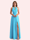 Elegant Halter Mermaid Chiffon Long Mother of the Brides Dresses Online