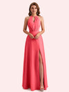 Elegant Halter Mermaid Chiffon Long Mother of the Brides Dresses Online