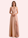 Elegant Halter Mermaid Chiffon Long Mother of the Brides Dresses Online
