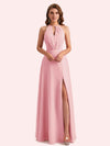 Elegant Halter Mermaid Chiffon Long Mother of the Brides Dresses Online