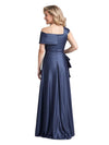 Elegant Asymmetrical Sleeveless A-Line Soft Satin Floor-Length Mother of the Bride Dresses
