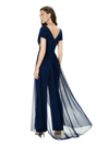 Elegant Chiffon Short Sleeves Unique JumpSuit For Mother of The Bride