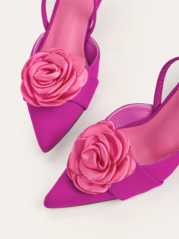 Women's Trendy Floral Decor Comfortable Fashion High Heel Pumps