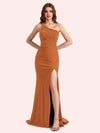 Sexy One Shoulder Stretch Jersey Long Mermaid Bridesmaid Dresses