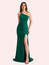 Sexy One Shoulder Stretch Jersey Long Mermaid Bridesmaid Dresses