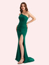 Sexy One Shoulder Stretch Jersey Long Mermaid Bridesmaid Dresses