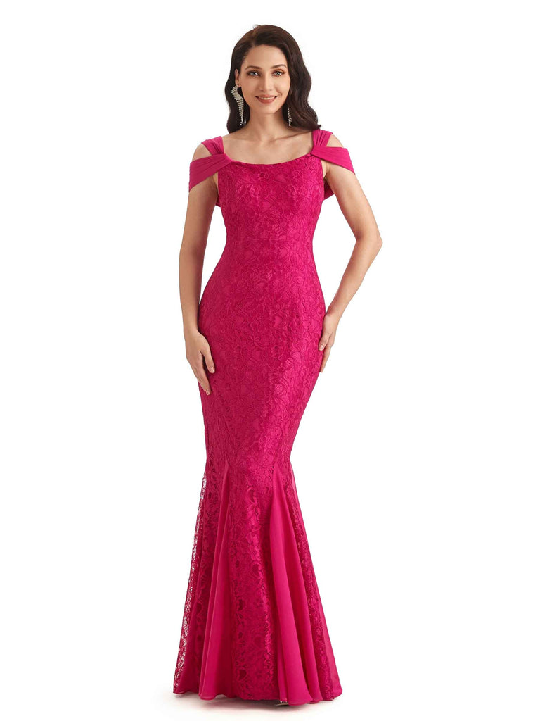 Sexy Lace Mermaid Cold Shoulder Mother of The Groom Dresses