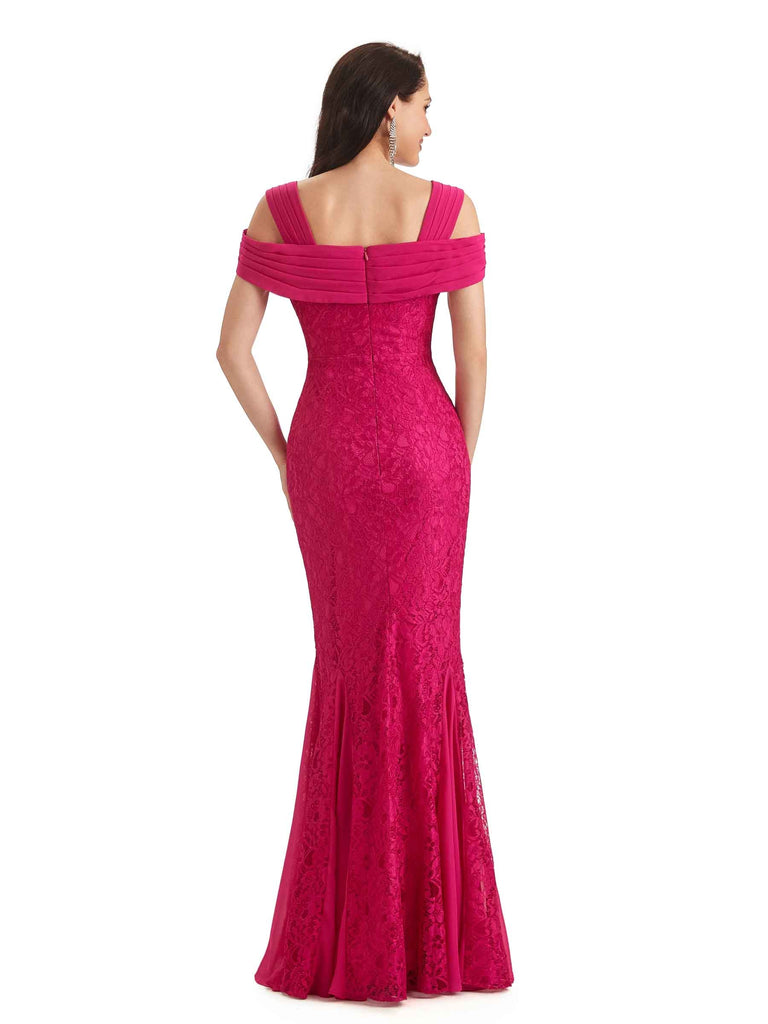 Sexy Lace Mermaid Cold Shoulder Mother of The Groom Dresses