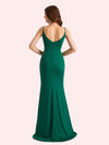 Sexy V-neck Sleeveless Side slit Stretch Jersey Long Mermaid Bridesmaid Dresses Online