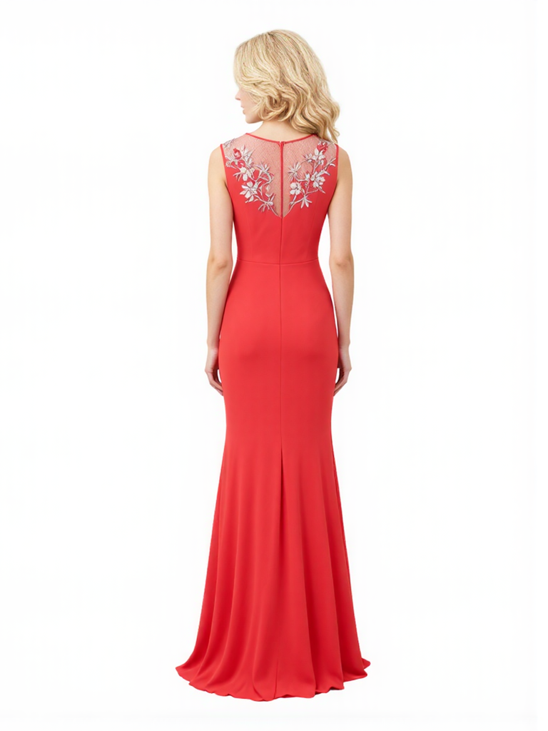 Elegant Scoop A-Line Chiffon Ruffle Lace Applique Long Mother Of The Bride Dresses