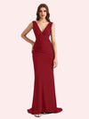 Sexy V-neck Sleeveless Stretch Jersey Long Mermaid Bridesmaid Dresses Online