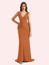 Sexy V-neck Sleeveless Stretch Jersey Long Mermaid Bridesmaid Dresses Online