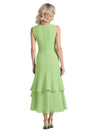 Elegant 3/4 Sleeves Chiffon A-Line Tea Length Mother Of The Bride Dresses With Jacket