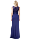 Elegant V-Neck Lace Beaded Chiffon Sleeveless A-line Mother of The Bride Dresses Side Slit
