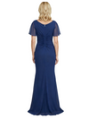 Elegant Chiffon Flutter Sleeves Mermaid Long Mother of The Bride Dresses Side Slit