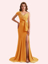 Sexy Velvet One Shoulder Side Slit Mermaid Long Bridesmaid Dresses Online