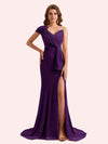 Sexy Velvet One Shoulder Side Slit Mermaid Long Bridesmaid Dresses Online