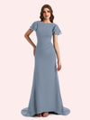 Elegant Mermaid Chiffon Short Sleeves Long Mother of the Brides Dresses Online