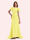 Elegant Mermaid Chiffon Short Sleeves Long Mother of the Brides Dresses Online