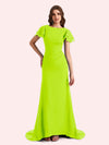 Elegant Mermaid Chiffon Short Sleeves Long Mother of the Brides Dresses Online
