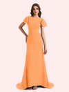 Elegant Mermaid Chiffon Short Sleeves Long Mother of the Brides Dresses Online