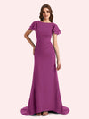 Elegant Mermaid Chiffon Short Sleeves Long Mother of the Brides Dresses Online