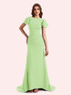 Elegant Mermaid Chiffon Short Sleeves Long Mother of the Brides Dresses Online