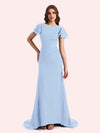Elegant Mermaid Chiffon Short Sleeves Long Mother of the Brides Dresses Online