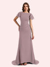 Elegant Mermaid Chiffon Short Sleeves Long Mother of the Brides Dresses Online