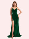 Elegant Sweetheart V-Neck Sleeveless Long Mermaid Velvet Bridesmaid Dresses Online