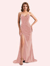 Elegant Sweetheart V-Neck Sleeveless Long Mermaid Velvet Bridesmaid Dresses Online For Sale