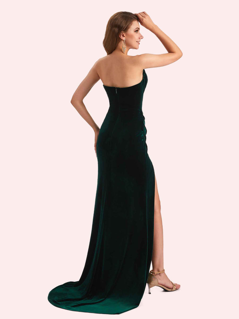 Sexy Velvet Sweetheart Side Slit Mermaid Long Bridesmaid Dresses Sale Online Sexy Velvet Sweetheart Side Slit Mermaid Long Bridesmaid Dresses Sale Online
