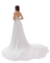 Elegant A-line V-neck Maxi Long Lace Wedding Dresses