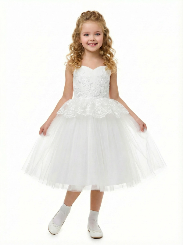 Lace Wedding Flowers Girl Gowns Boho Bridemaid Pageant Dress Flower Princess Dress Gowns