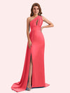 Simple Mermaid One Shoulder Soft Satin Long Matron of Honor Dress For Wedding